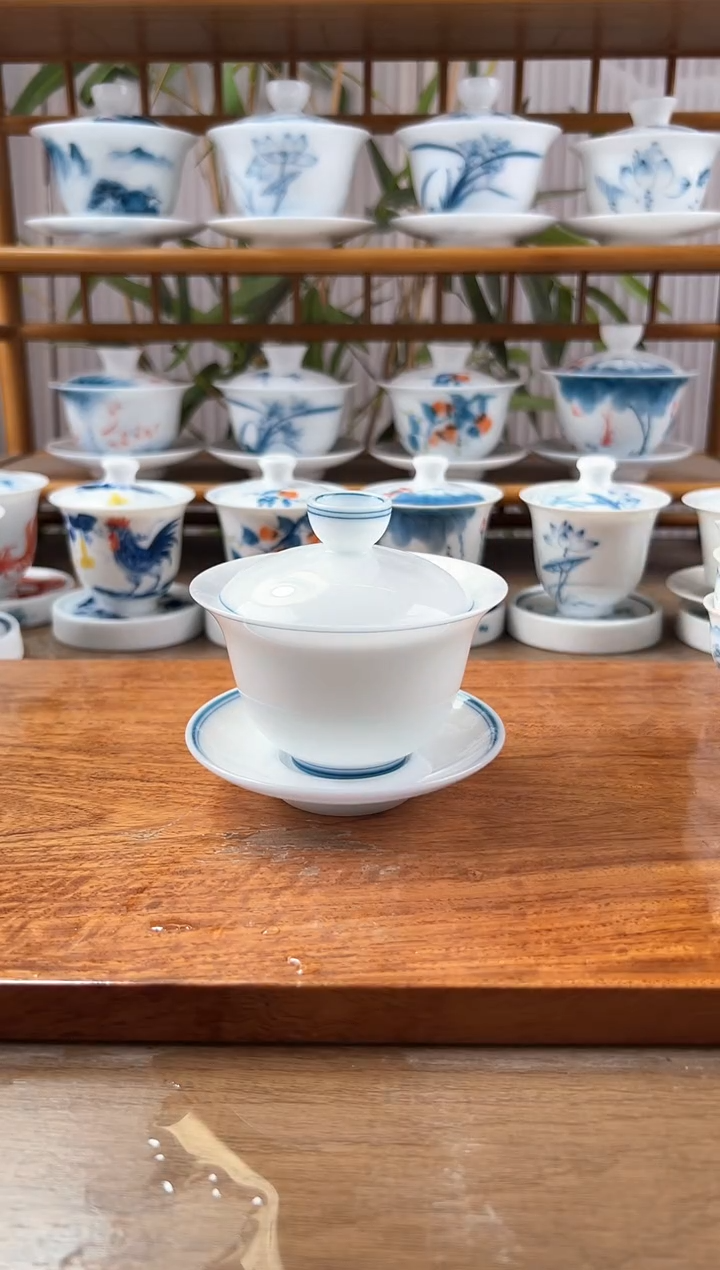 全品高冰玄纹150ml三才盖碗