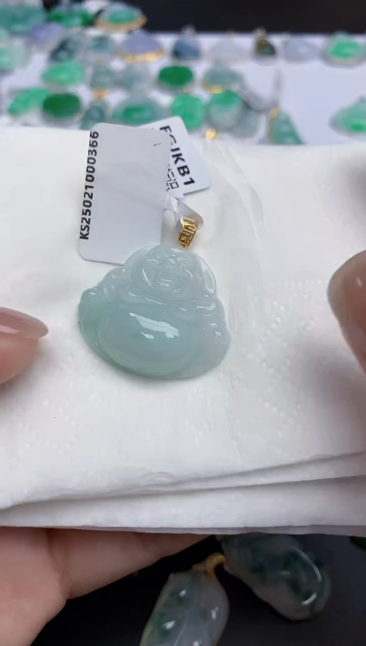 【闪购商品】翡翠颈饰18K金镶嵌天然缅甸翡翠A货