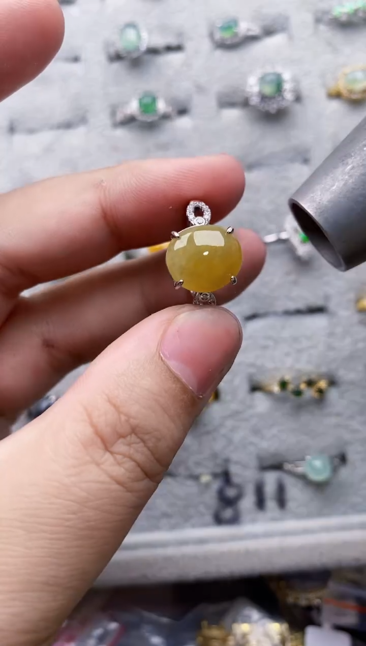 翡翠银S925镶嵌戒指5555---9