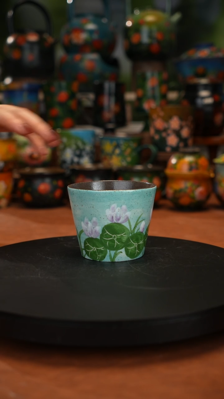 紫砂油画手绘釉下彩