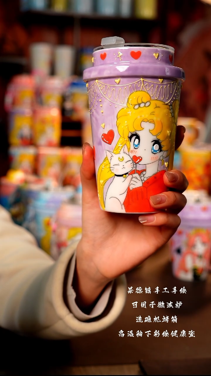 景德镇手工手绘陶瓷杯杯