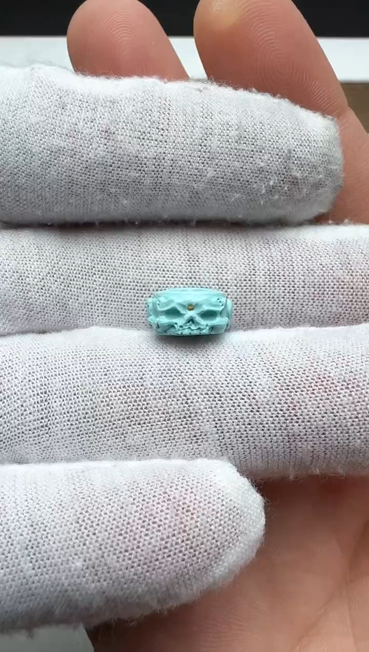 【闪购商品】绿松石骷髅扣未镶嵌直径11.3厚6.2