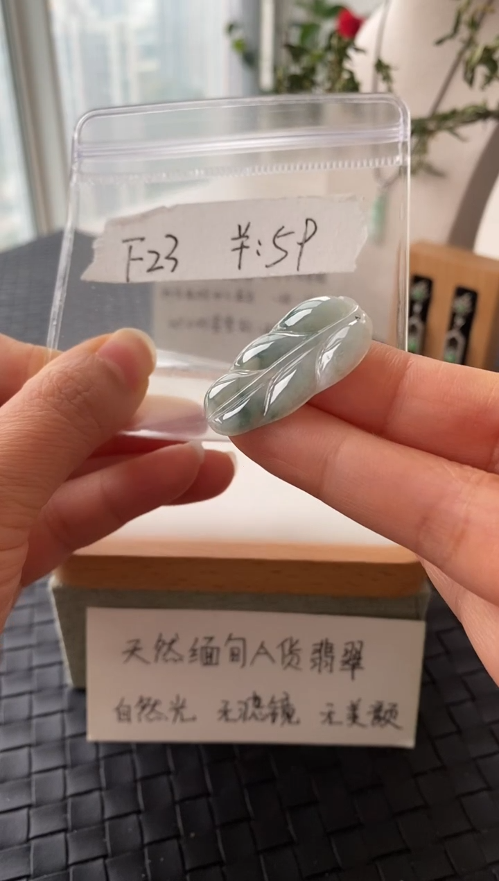 吊坠(不含链)银S925镶嵌翡翠F23