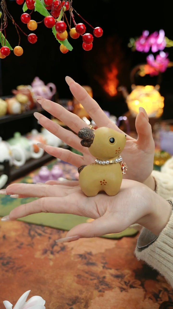 【闪购商品】一鹿有你紫砂茶宠摆件+链子