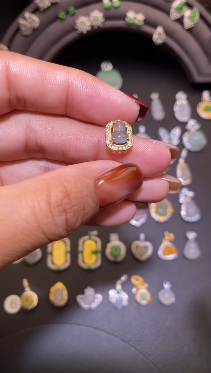 吊坠(不含链)银S925镶嵌翡翠1