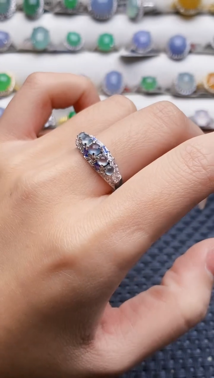 银S925镶嵌戒指翡翠1145