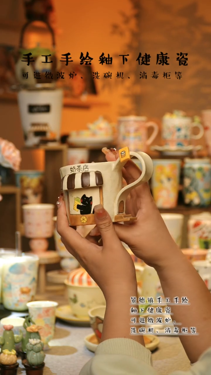 【闪购商品】杯陶瓷景德镇高温釉下彩&A883