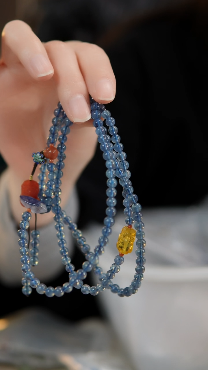 未镶嵌手链海蓝宝石多圈手串