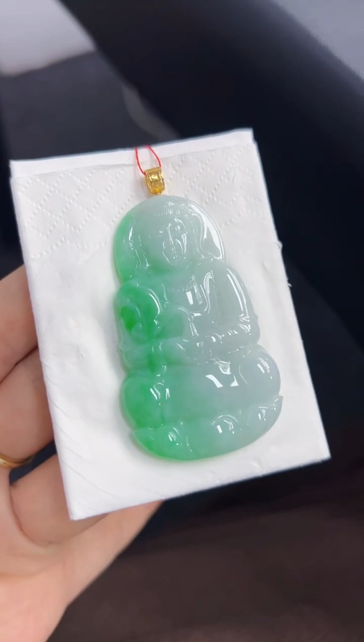 【闪购商品】翡翠颈饰18K金镶嵌Q缅料A货翡翠/支持复检/一件