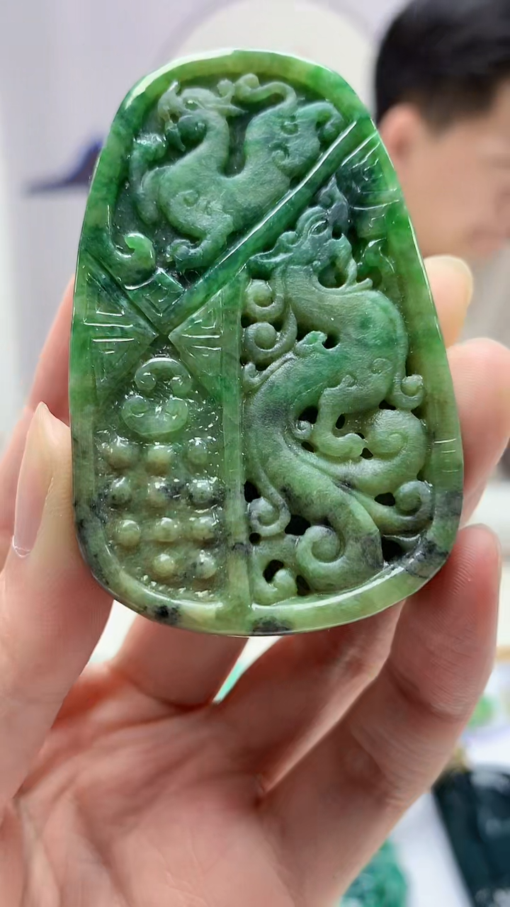 【闪购商品】定制翡翠未镶嵌4917zm-毛货挂件182