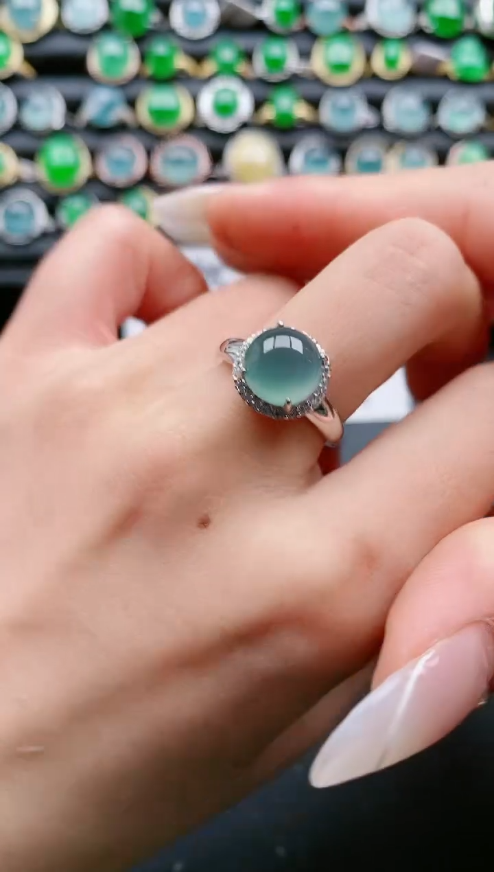 【闪购商品】翡翠戒指银S925镶嵌1111111