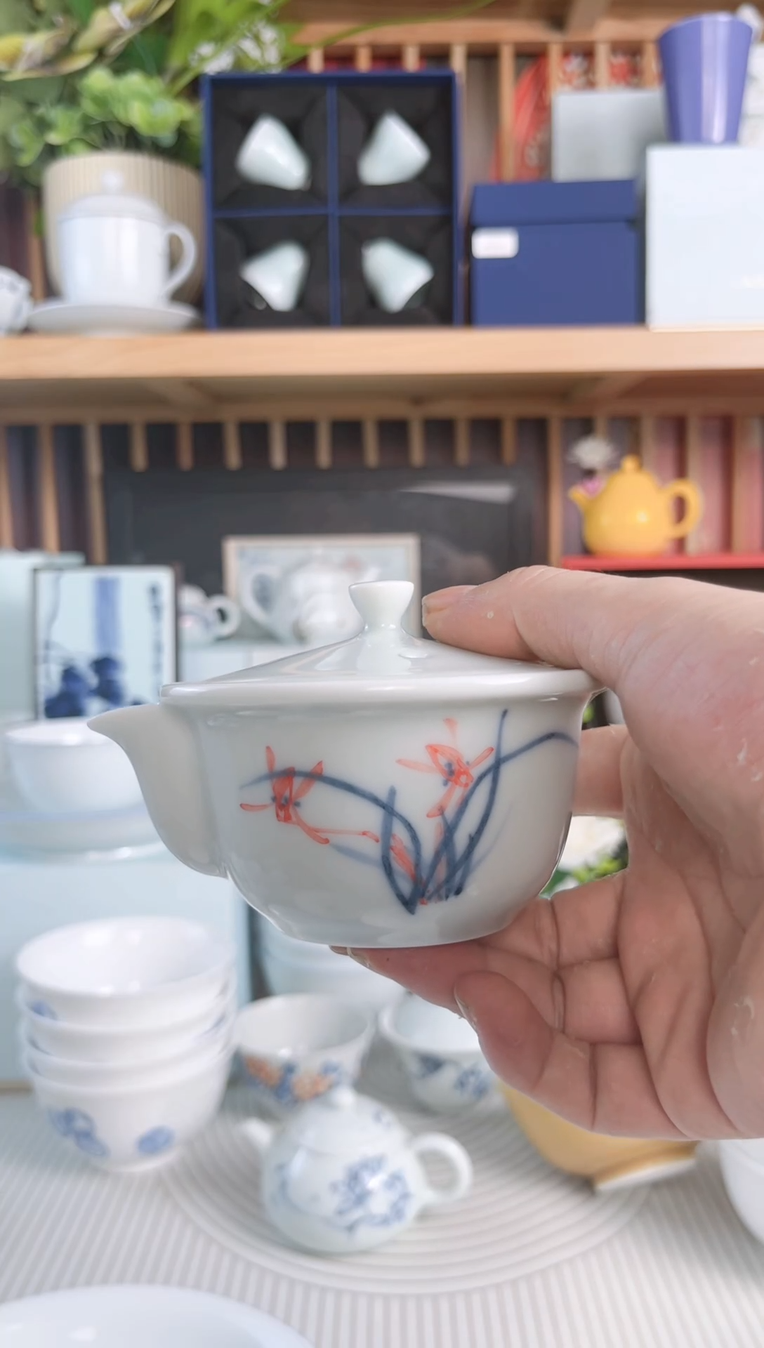 L*s湖田窑手工手绘茶泡减盖碗差价