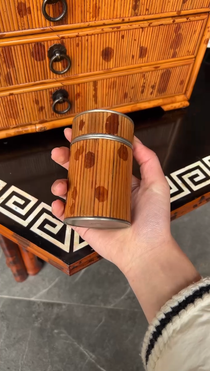 【闪购商品】扇子福建湘妃竹茶叶罐