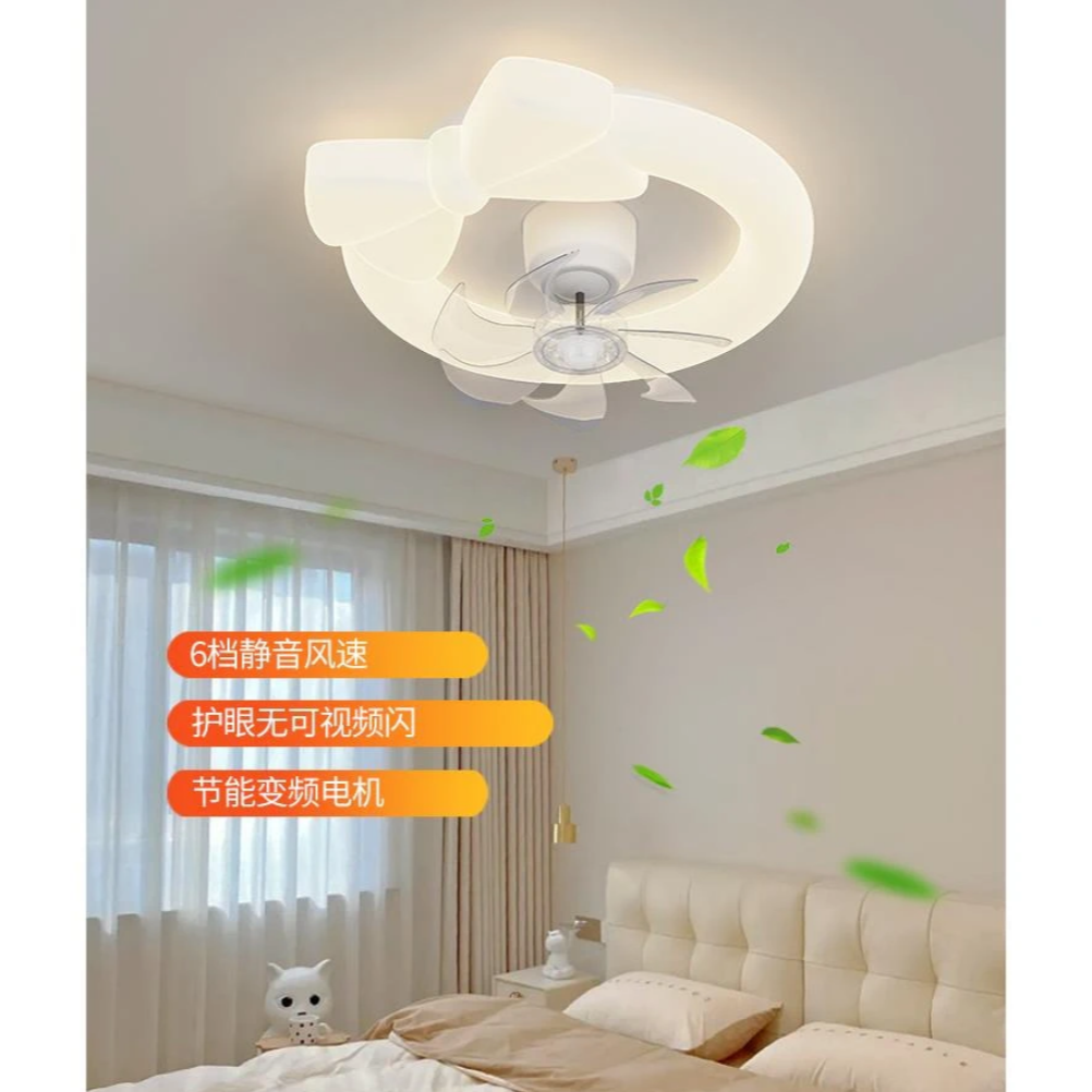 奶油风卧室灯吸顶灯吊扇灯儿童房餐厅主卧风扇电风扇2025年新款