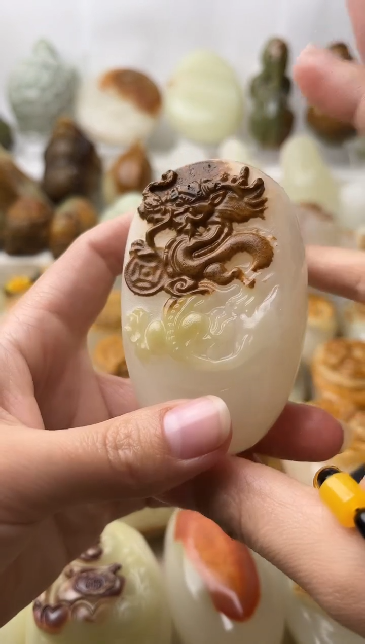 石材古青石棉纹正常不退换盘龙微瑕