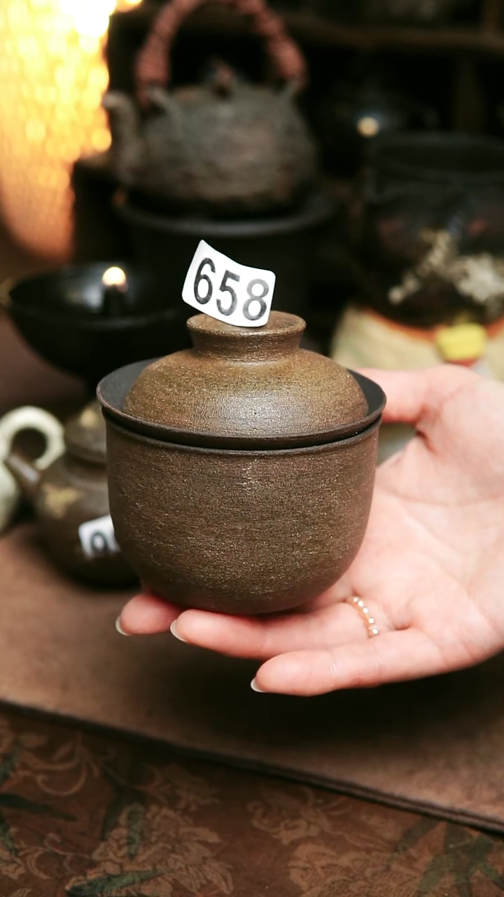 658号紫砂全手工盖碗套装130毫升