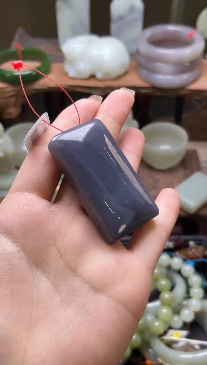 【闪购商品】和田玉吊坠未镶嵌青海烟紫 光面无事牌9006849