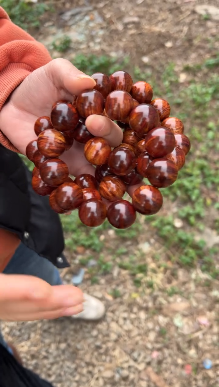 黄花梨/降香黄檀A004火山口2.0圆珠手串188多样性发一