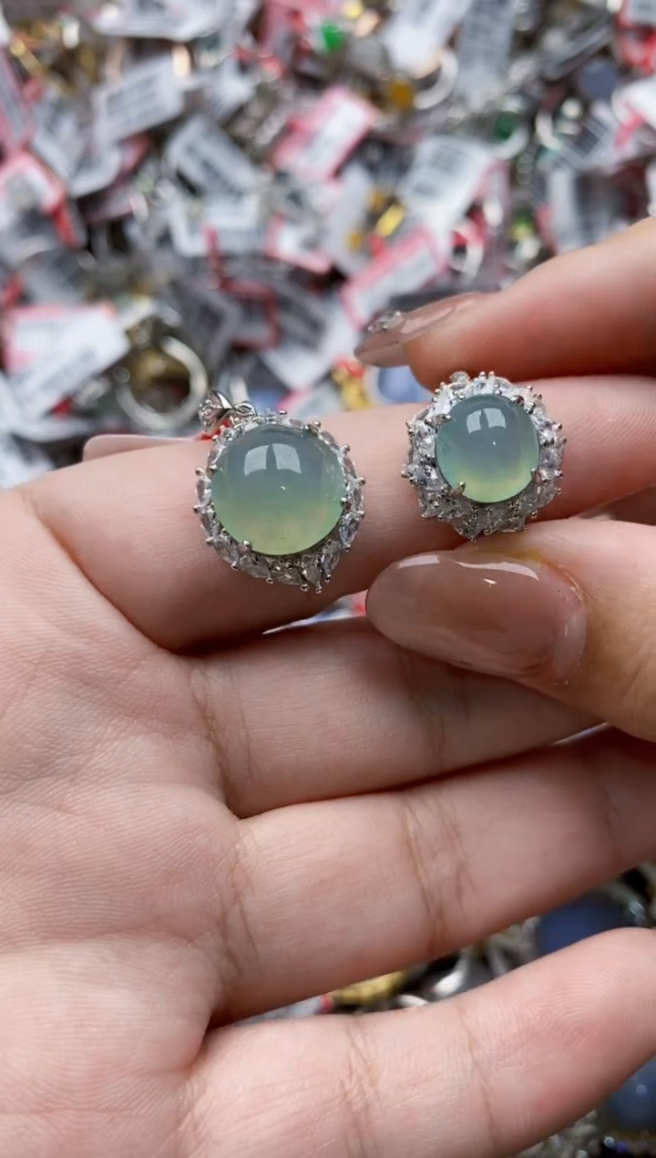 【闪购商品】翡翠戒指银S925镶嵌111111---2