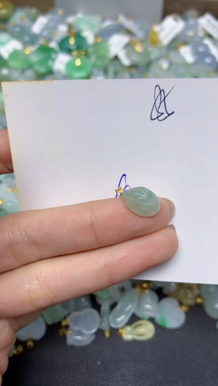 【闪购商品】翡翠颈饰18K金镶嵌 天然翡翠A货