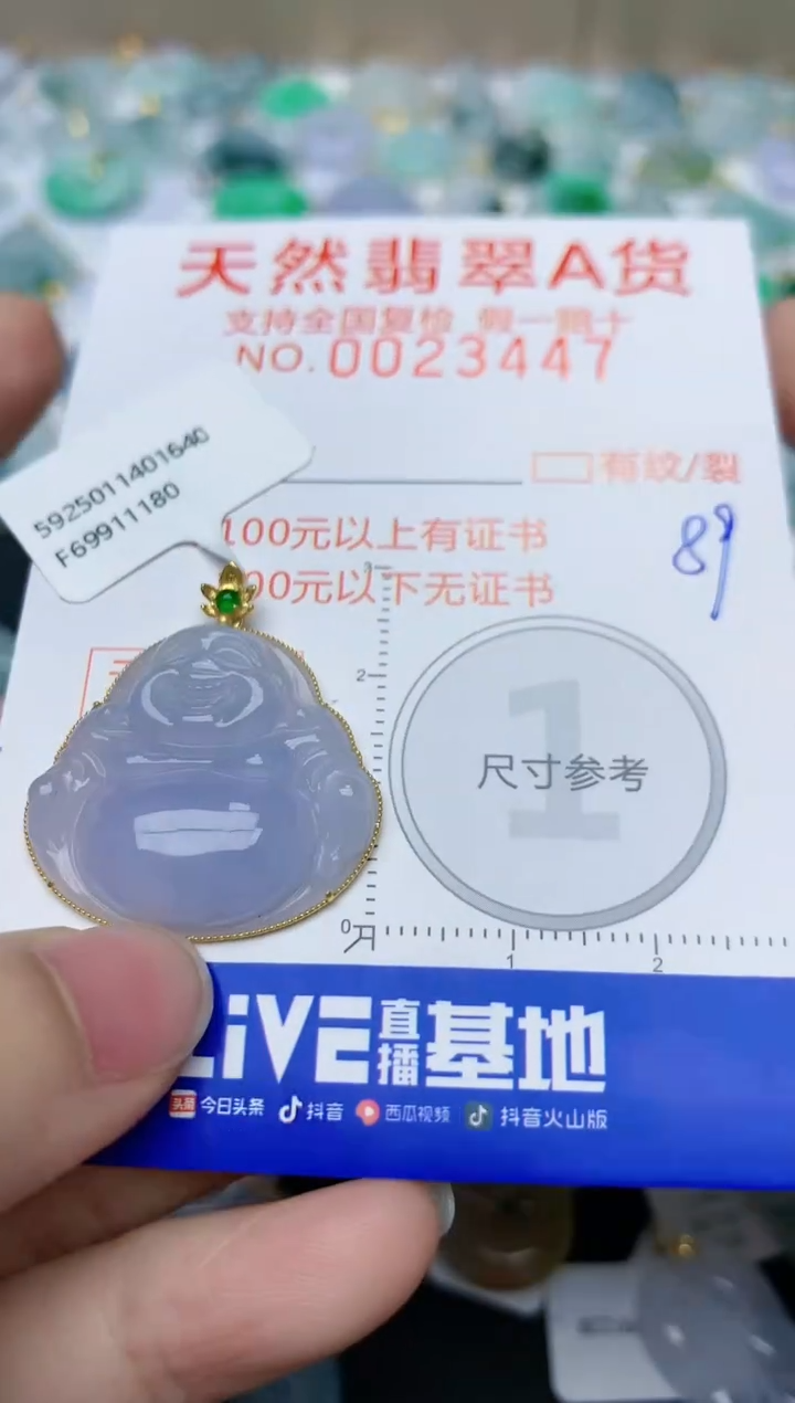 【闪购商品】翡翠颈饰18K金镶嵌天然翡翠A货    89