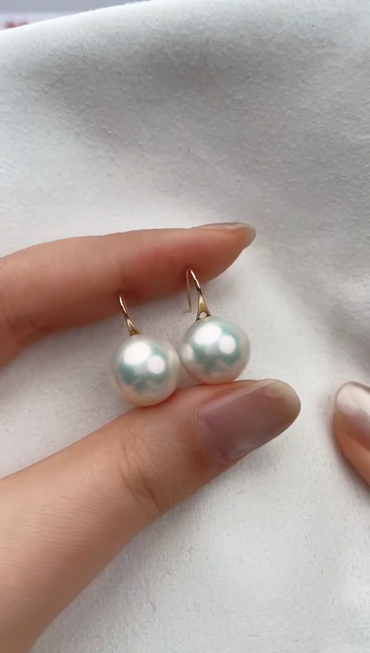 【闪购商品】淡水珍珠耳饰18K金镶嵌1
