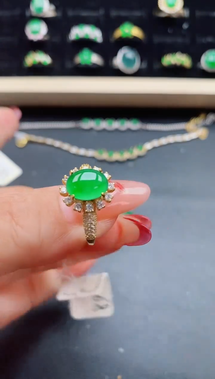 【闪购商品】翡翠戒指银S925镶嵌321321