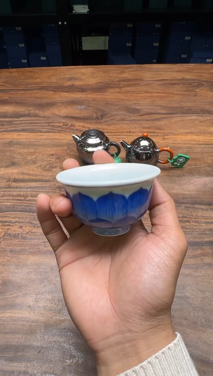 吉**意妙色 青花佛莲 小压手