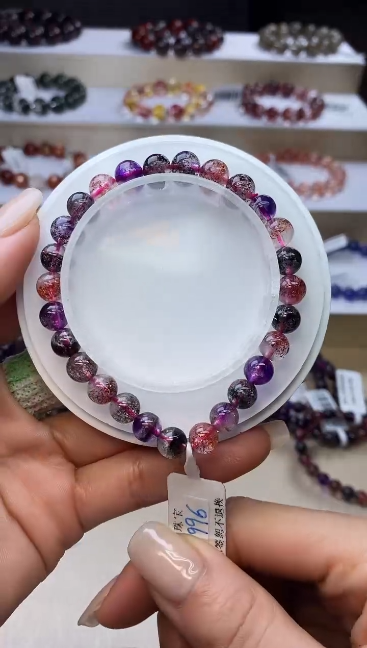 【闪购商品】水晶手链未镶嵌黑加仑超七7m+