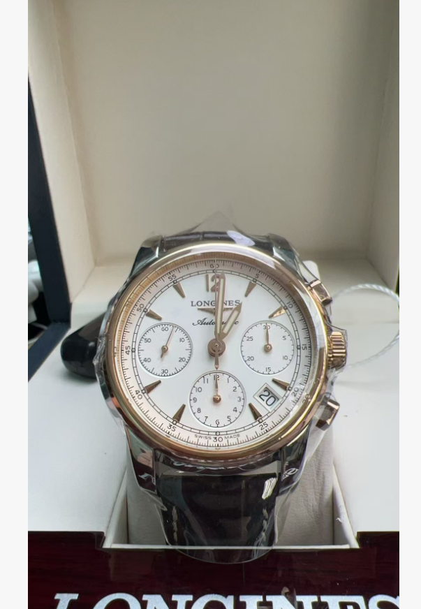 99新 Longines/浪琴 L2.753.5.72.7/ 索伊米亚金三眼/39表后配扣