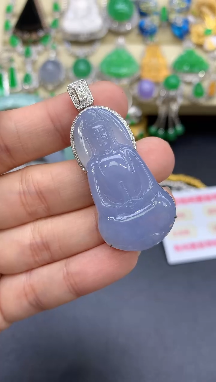 颈饰18K金镶嵌翡翠399-中国好珍宝