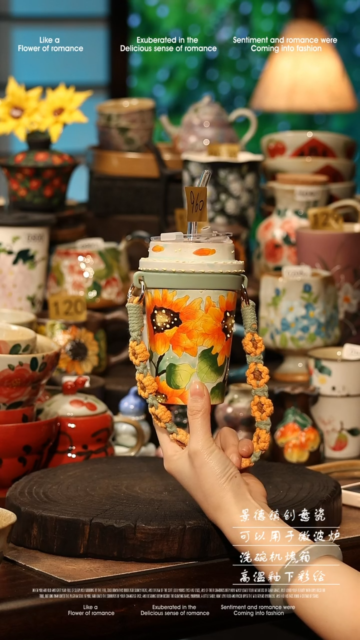 陶瓷景德镇高温釉下彩手工手绘款式@0960A@