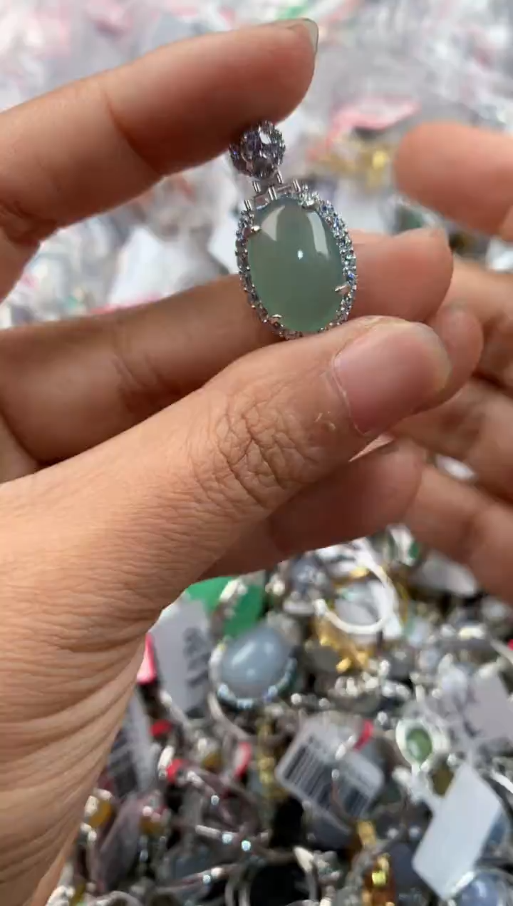 银S925镶嵌戒指翡翠2222----5