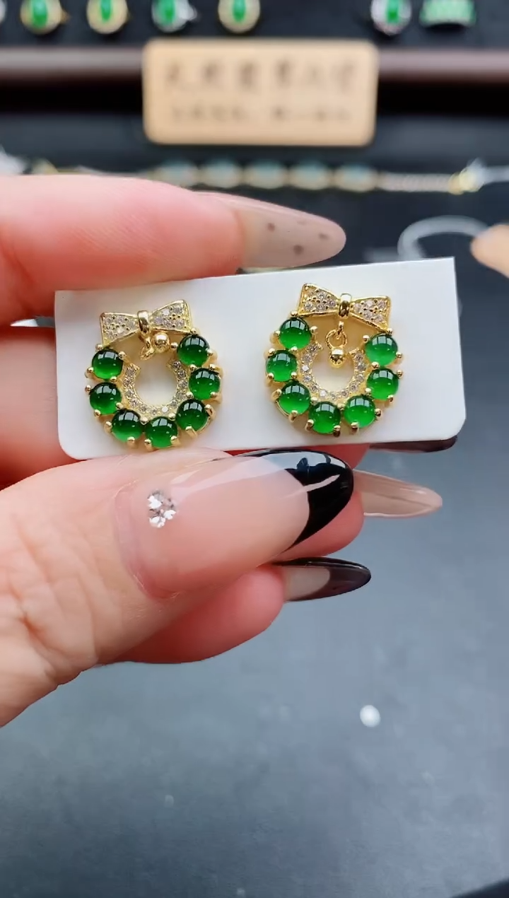 银S925镶嵌戒指翡翠1