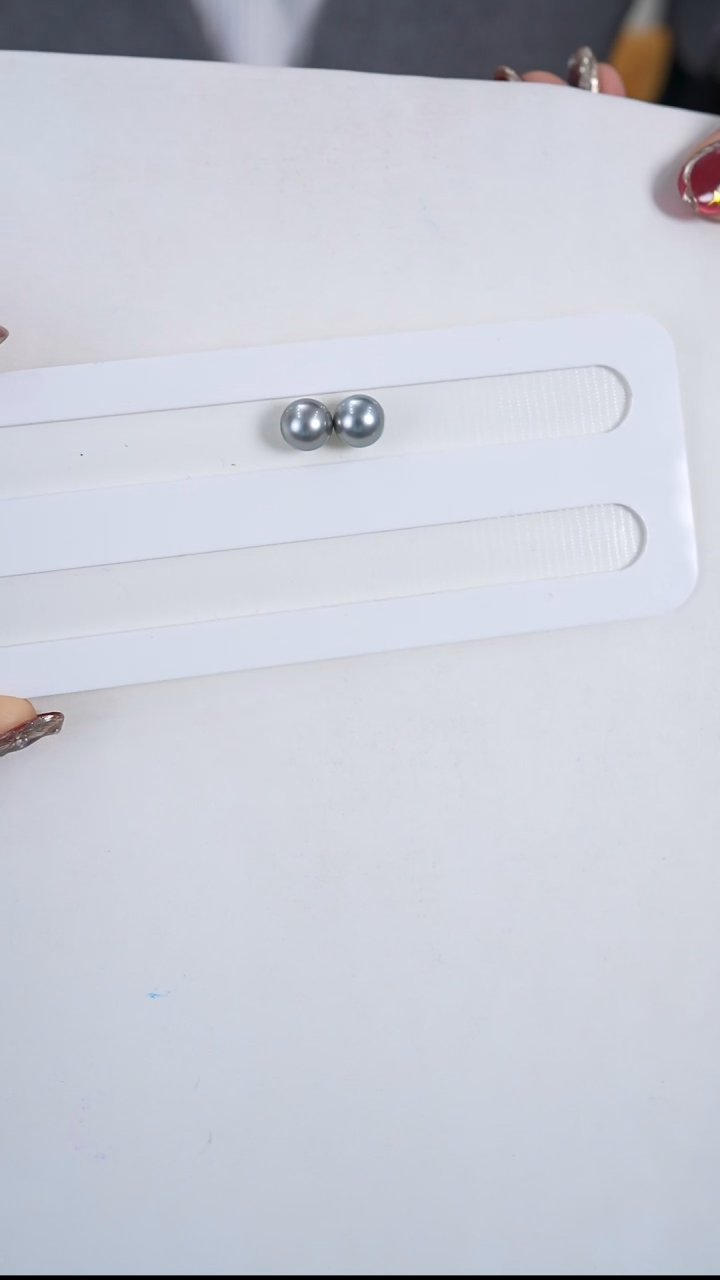 【闪购商品】海水珍珠裸珠未镶嵌9-10mm  大溪地铂金灰对珠