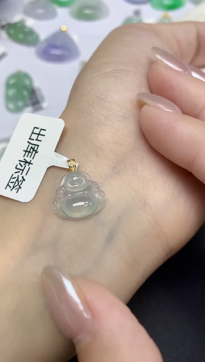 翡翠18K金镶嵌颈饰天然缅甸翡翠A货百元以上9元证书费自理