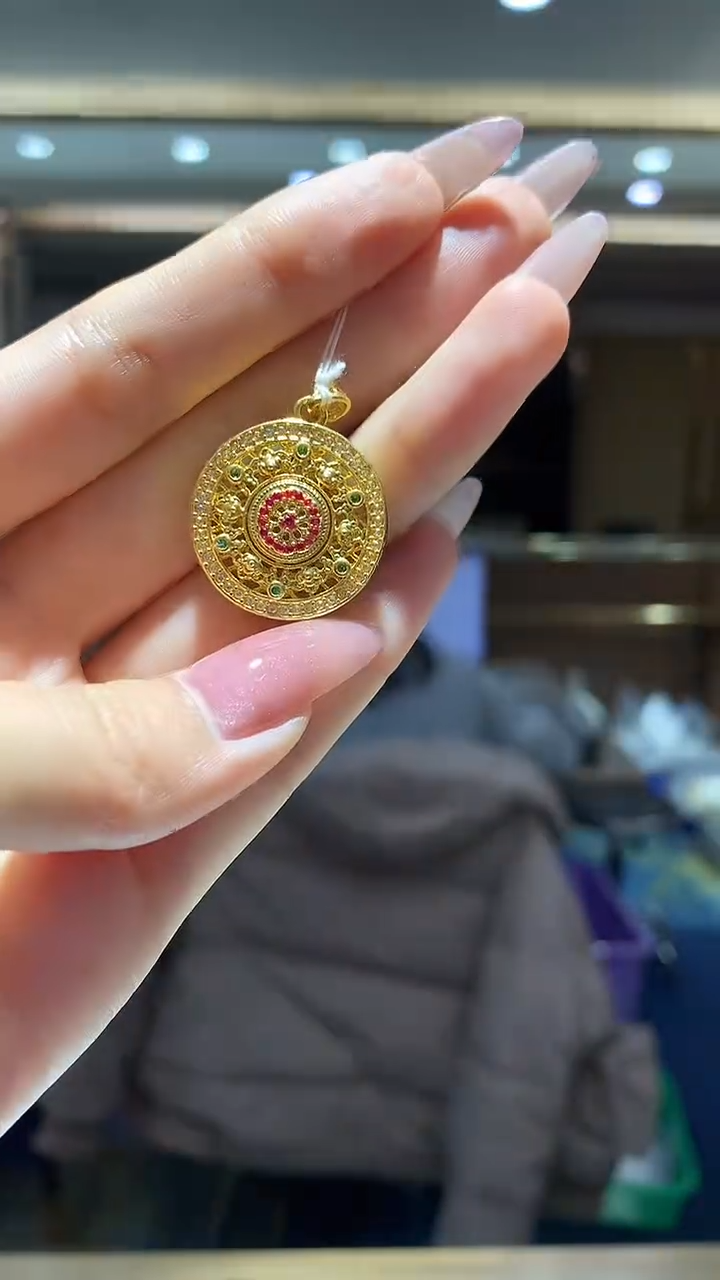 【闪购商品】18K金吊坠(不含链)罗盘吊坠