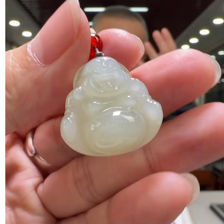 【倔老头工厂】和田玉佛公吊坠 约25mm 精致款（配绳）多样性发一