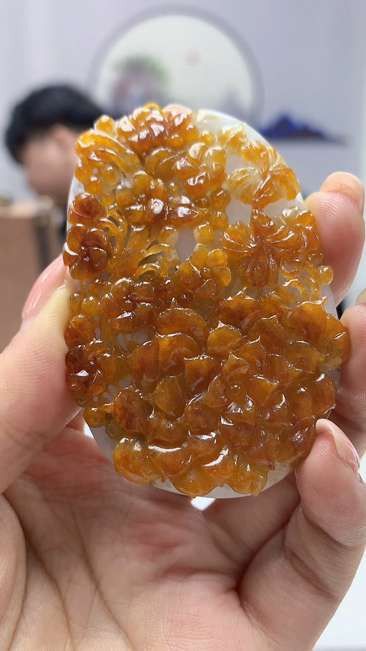 【闪购商品】定制翡翠未镶嵌5060ms-毛货花鸟56