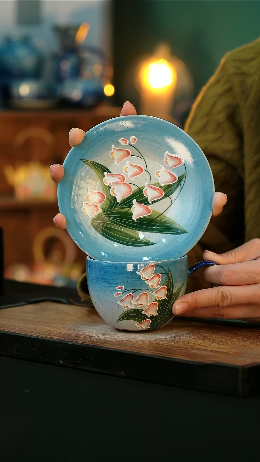 【闪购商品】杯手绘心瓷陶瓷浮力