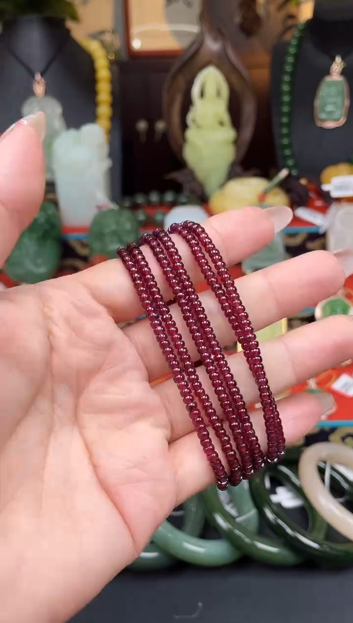 未镶嵌颈饰石榴石项链多样性发其一f097