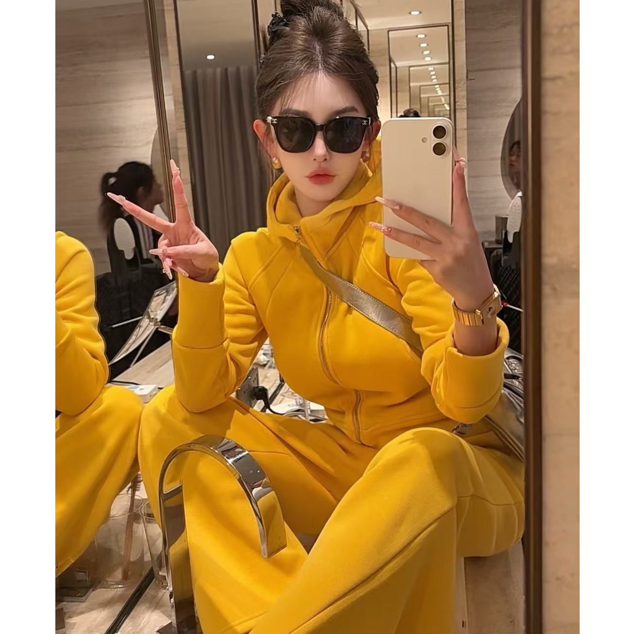 GUIDI GUDI【街角的咖啡店】两件套上衣+休闲裤套装 D9441960H