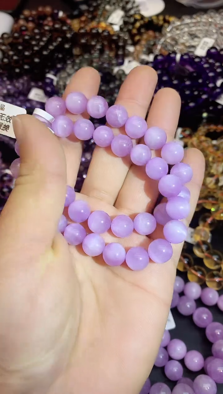【闪购商品】锂辉石手串未镶嵌A81 紫锂辉 10mm多样性发其一