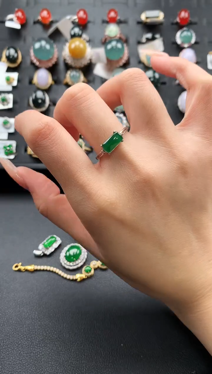 【闪购商品】翡翠戒指银S925镶嵌56745764