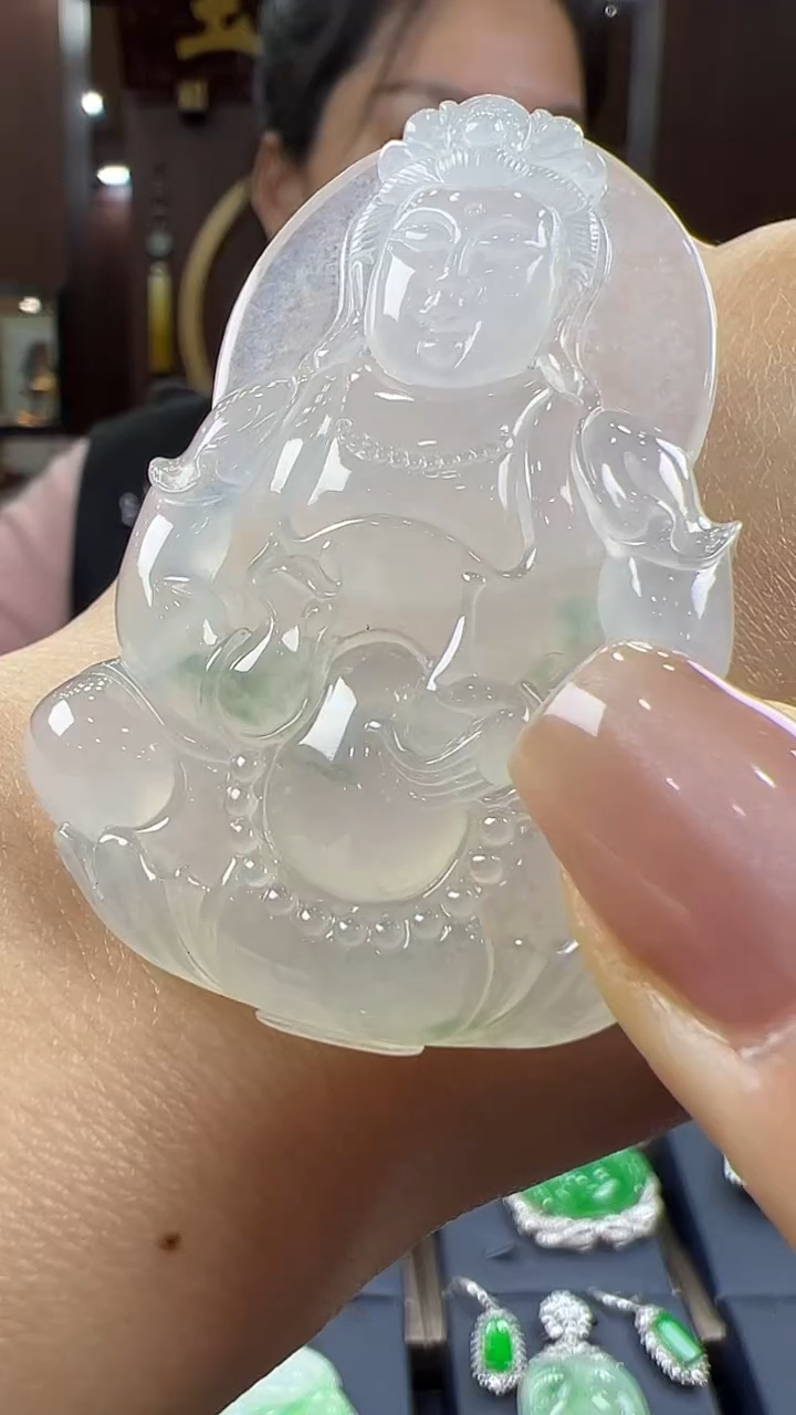 【闪购商品】翡翠挂件未镶嵌观音