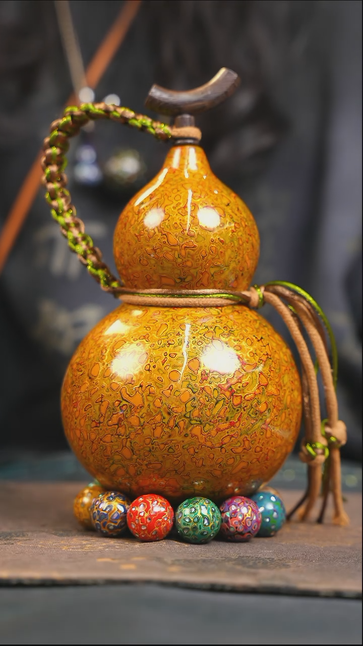 【闪购商品】YQ196漆艺酒葫芦不包手串及旋转底座