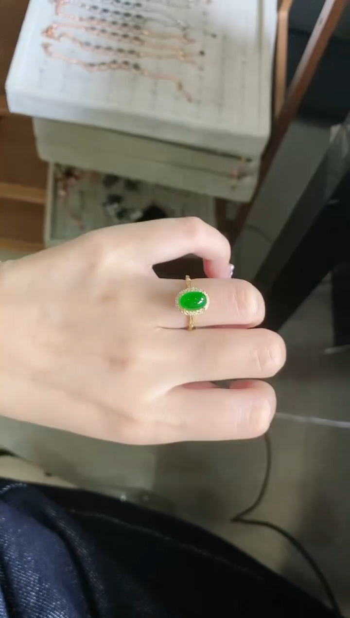 【闪购商品】翡翠戒指银S925镶嵌51511