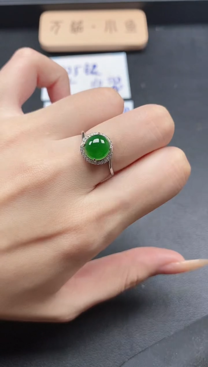 银S925镶嵌戒指翡翠51511