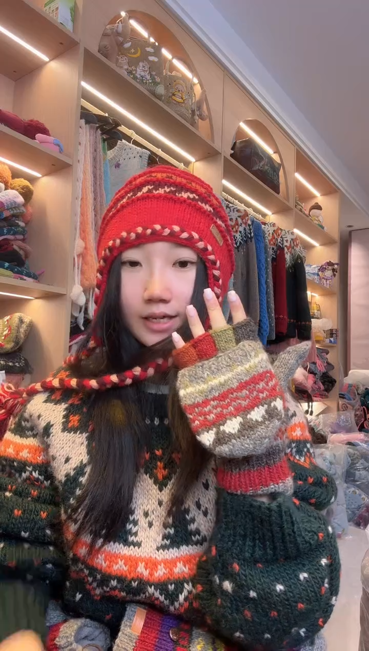 羊毛百羊毛明星同款手套