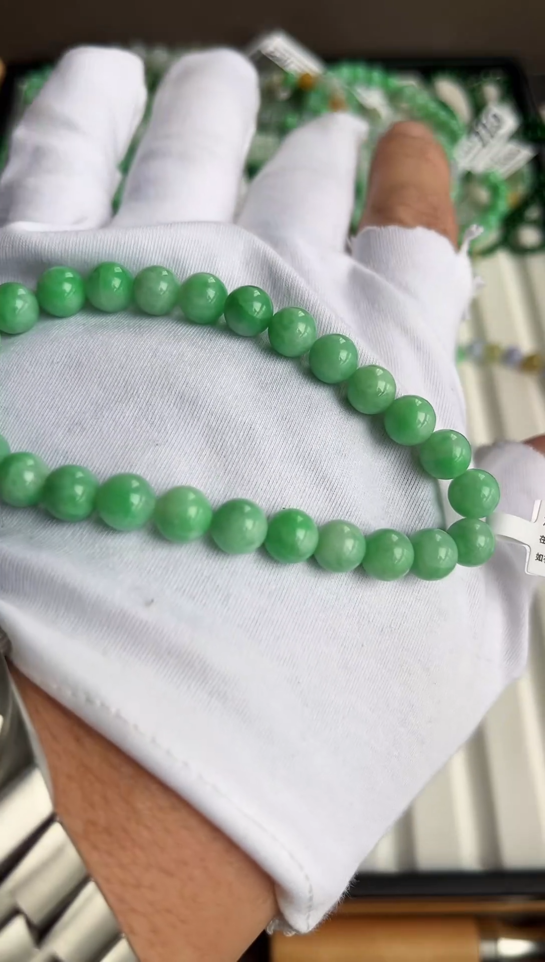 散珠翡翠翡翠手串卡8   有瑕疵